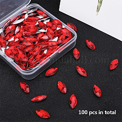 Заостренные заднее стекло горный хрусталь кабошоны RGLA-OC0001-08E