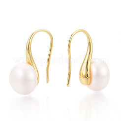 Серьги-подвески из натурального жемчуга из латуни PEAR-N020-08C-01