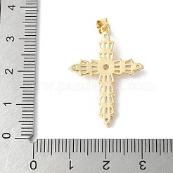 Латунные микро проложить кубического циркония крест подвески&nbsp;ZIRC-I071-04G-02