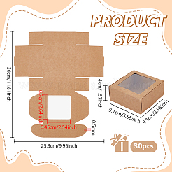 Складные креативные почтовые коробки из крафт-бумаги с видимым окном&nbsp;LS-CON-WH0113-08B-02