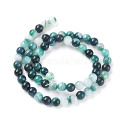 Натуральные полосатые агатовые / полосатые агатовые бусинки&nbsp;G-G582-6mm-48