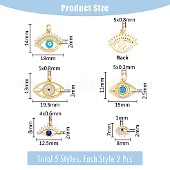 10 шт. 5-х глазные подвески из латуни с микропаве из кубического циркония KK-DC0003-49