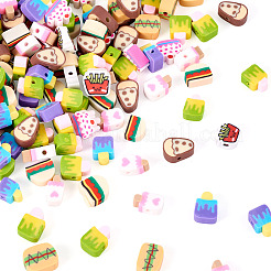 80 г бусины из полимерной глины ручной работы&nbsp;CLAY-TA0001-63