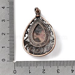 Подвески-капли из натурального родонита&nbsp;G-A297-05R-14