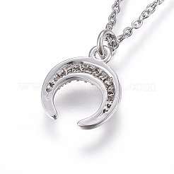 Collana con pendente in ottone con zirconia cubica&nbsp;NJEW-L146-07