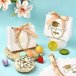 Geschenktüten aus Papier mit Goldprägung auf Absolventenhüten&nbsp;CARB-FZC0001-01D