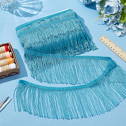 Отделочная лента из полиэстерового кружева с кисточками&nbsp;OCOR-WH0101-118A