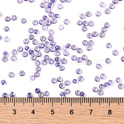 TOHOラウンドシードビーズ  日本製シードビーズ  （181)つの内側の色のabクリスタル/紫の裏地  8/0  3mm  穴：1mm  約222PCS /ボトル  10 G /ボトル&nbsp;SEED-JPTR08-0181