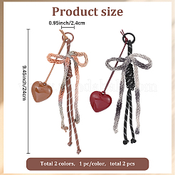 2 шт. 2-х цветный бант из полиэстера подвеска украшение&nbsp;HJEW-GF0001-60