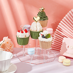 7-ярусные шестигранные акриловые минифигурки с подставками для дисплея&nbsp;ODIS-WH0030-44B