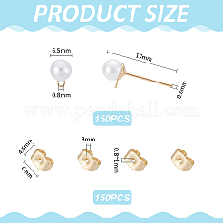 150 шт. железные серьги-гвоздики STAS-UN0063-55G