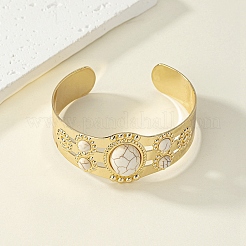 Bracciale rigido aperto con perline ovali in resina&nbsp;BJEW-F452-01A
