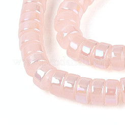 De color ab abalorios de imitación plateado cristal jade hebras&nbsp;GLAA-T026-3x6mm-J05
