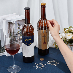 4 pieza de decoración de botella de vino de rhinestone de latón y aleación&nbsp;HJEW-OC00030