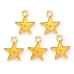 合金エナメルチャーム  スター  ライトゴールド  きいろ  12x10x2mm  穴：1.6mm&nbsp;X-ENAM-S121-028C