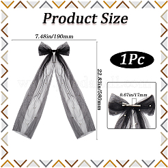 Длинные заколки для волос из полиэстера с бантом и аллигатором OHAR-WH20005-07A