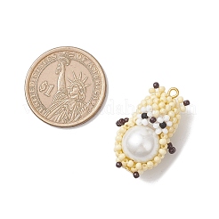 Подвески в виде хомяка из стеклянных бусин PALLOY-MZ01035-01