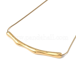 Ионное покрытие (ip) 304 нержавеющая сталь круглая змейка цепь текстурированная планка кулон ожерелья для женщин NJEW-K276-15G-1