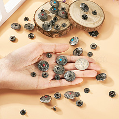 18 комплект латунных кнопок 9 стилей FIND-SW0001-33