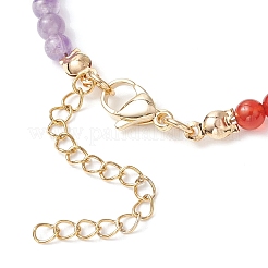 Круглые браслеты из бусин 7 чакры: натуральный аметист BJEW-TA00632