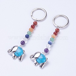 Porte-clés chakra pierre naturelle / synthétique&nbsp;KEYC-P040-E