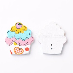 Торт 2-отверстие деревянные пуговицы BUTT-D049-02