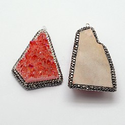 Гальванизирует натуральный druzy кварц кристалл подвески&nbsp;G-F333-J