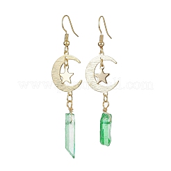 Серьги с подвесками из латуни Moon & Star&nbsp;EJEW-JE05460