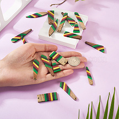 18 шт. 9 подвески из эпоксидной смолы и орехового дерева RESI-TA0003-88A