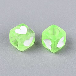 Perles acryliques transparentes peintes à la bombe&nbsp;OACR-N140-02G