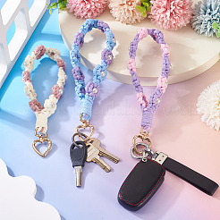 3 шт. хлопчатобумажные плетеные цветочные подвески-украшения&nbsp;AJEW-TA0002-72C