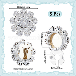 5 Stück Messing-Strass-Manschettenknöpfe&nbsp;FIND-CY0001-63P