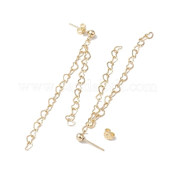 Boucles d'oreilles en laiton avec chaîne à pampilles pour femmes&nbsp;EJEW-JE05744-02