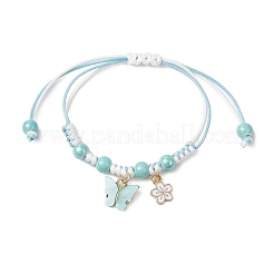 Регулируемые браслеты из нейлонового шнура с плетеными бусинами для женщин&nbsp;BJEW-JB11409-02