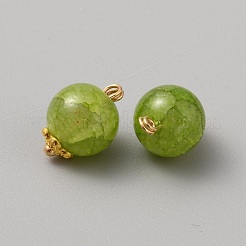 Подвески из кракелюрного стекла с имитацией нефрита&nbsp;FIND-WH0148-144