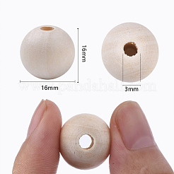 Unfertige Naturholzperlen&nbsp;X-WOOD-S651-A16mm-LF