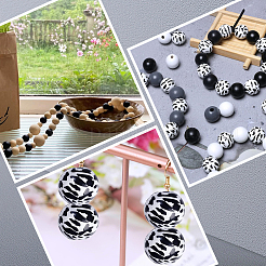 6 стиль окрашенные бусины из натурального дерева WOOD-SP0001-10