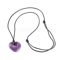 Природный аметист кулон ожерелье NJEW-K268-01B