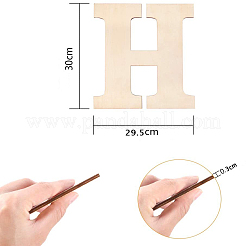 Письмо незаконченные деревянные вырезы DIY-ZX040-01H