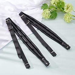 Puレザーアコーディオンショルダーハーネスストラップ  合金調整可能なバックル付き  ブラック  44x25x13mm&nbsp;FIND-WH0052-84A