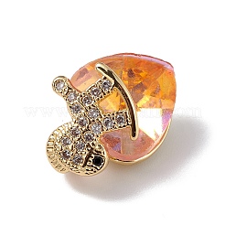 Настоящие 18-каратные позолоченные подвески из латуни с микропаве из прозрачного кубического циркония&nbsp;KK-C015-09G