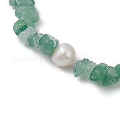 Stretch-Armbänder aus natürlichen grünen Aventurinsplittern für Frauen&nbsp;BJEW-JB11343-09