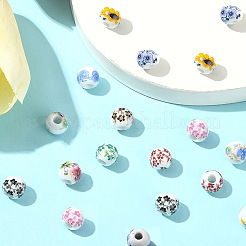 30 шт. печатные фарфоровые бусины PORC-FP0001-07