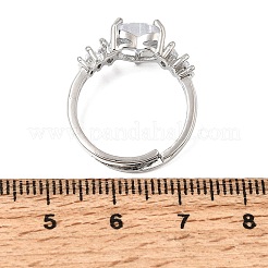 Messing Micro Pave Zirkonia Manschette offene Ringe&nbsp;CU-CBA5C10-08P