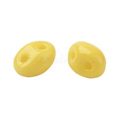 チェコガラスシードビーズ  2穴  不透明色  きいろ  5x3.5x3mm  穴：0.5mm  約630個/箱&nbsp;SEED-JP0005-83120