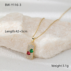 Подвеска-колье из латуни с прямоугольным кулоном&nbsp;FS-WG4AF5E-03