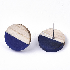 Pendientes de resina y madera&nbsp;EJEW-N017-003A-C01