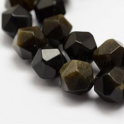 Естественный золотистый отлив обсидиан бисер пряди&nbsp;G-G682-27-6mm