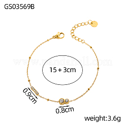 304 Edelstahl Pavé-Armbänder mit klaren Zirkonia-Gliedern&nbsp;STAS-OY012-33G