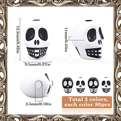 160шт 2 цвета непрозрачные акриловые бусины&nbsp;MACR-SC0001-65